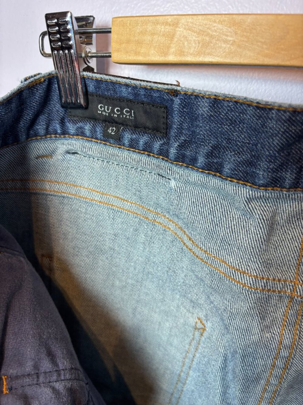 Gucci Blue Stretch Denim Boyfriend Fit Chic Designer Jeans Women’s Size 42 - Picture 6 of 11